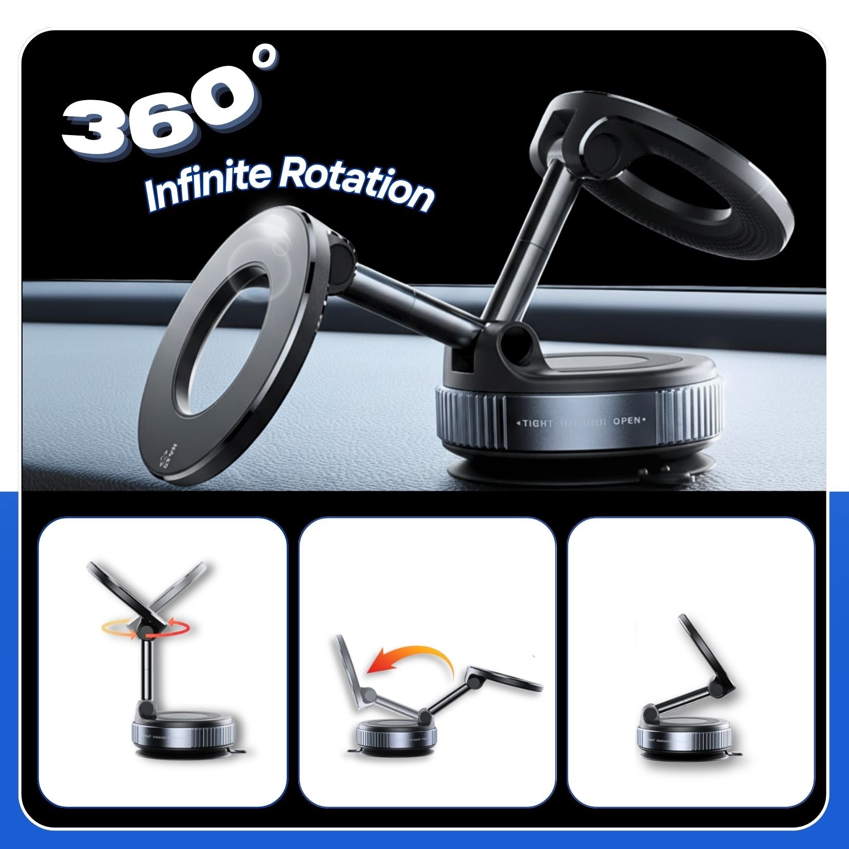Atazal Gripmaster Pro 360 - Smart Magnetic Phone Holder 2025 Next-Gen Tech