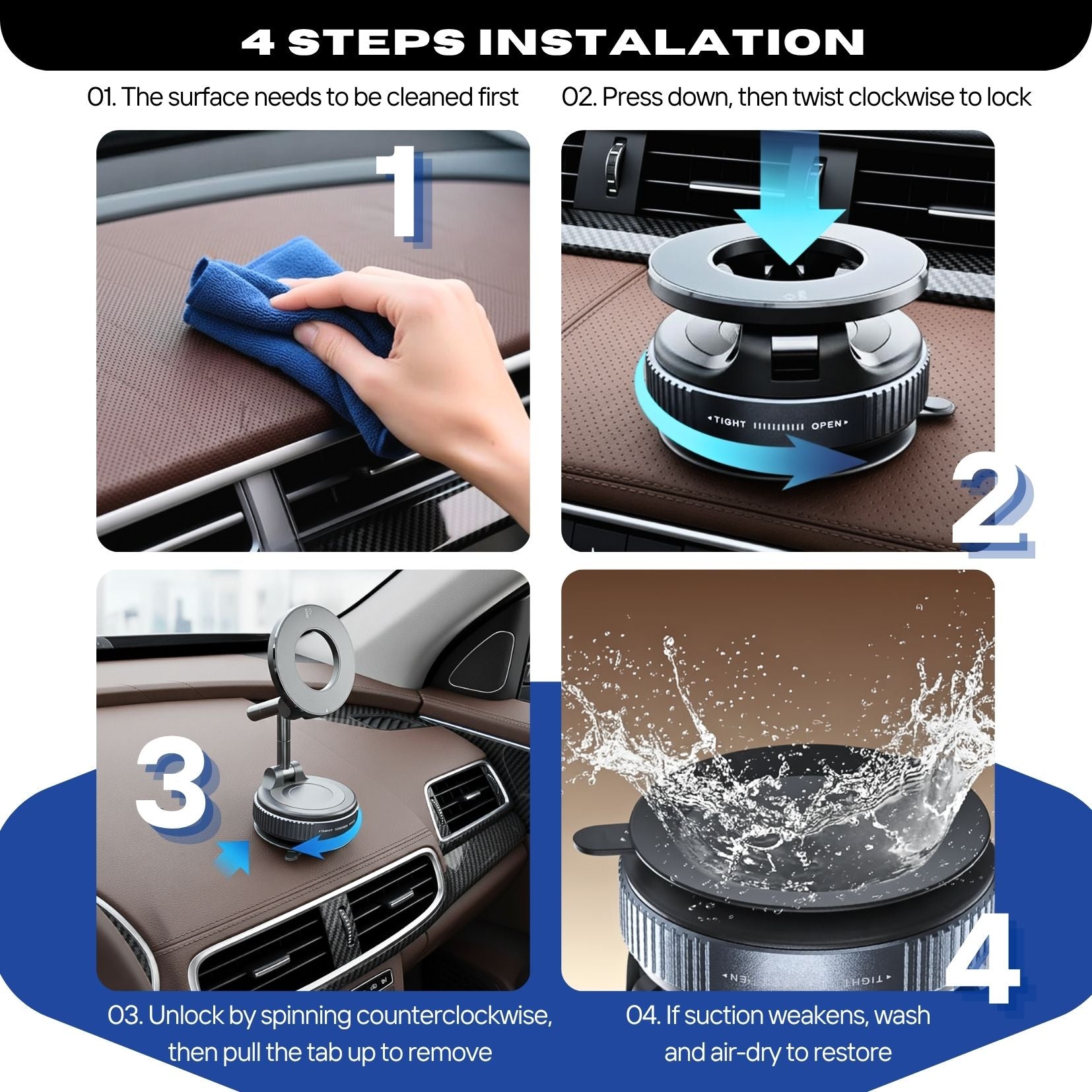 Atazal Gripmaster Pro 360 - Smart Magnetic Phone Holder 2025 Next-Gen Tech