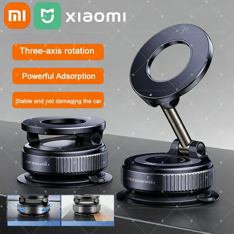 Magsafe Car Phone Holder Suction Cup Vacuum Magnetic Phone Stand 360° rotatable and Foldable Suction Phone Holder