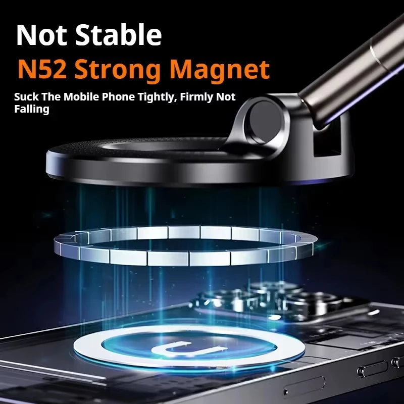 Magsafe Car Phone Holder Suction Cup Vacuum Magnetic Phone Stand 360° rotatable and Foldable Suction Phone Holder