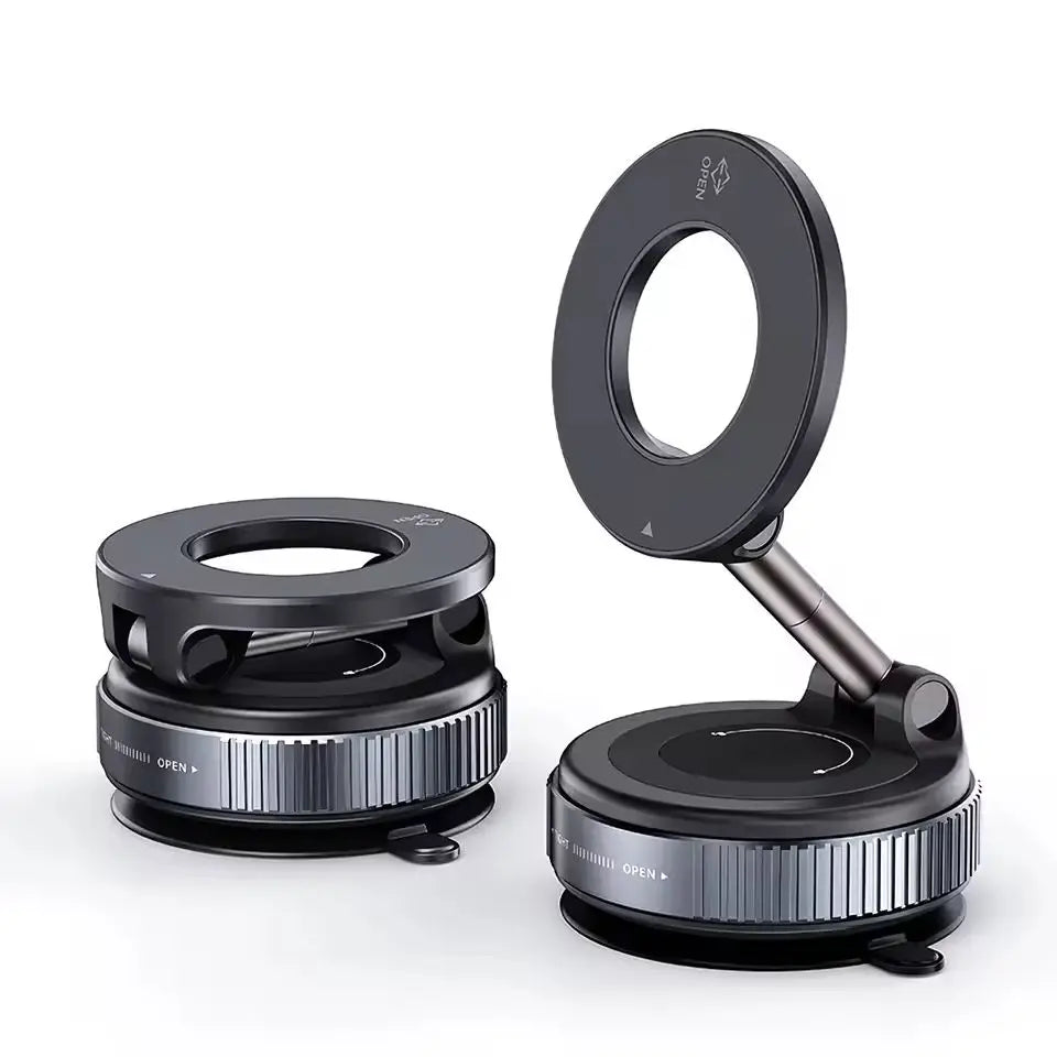Magsafe Car Phone Holder Suction Cup Vacuum Magnetic Phone Stand 360° rotatable and Foldable Suction Phone Holder