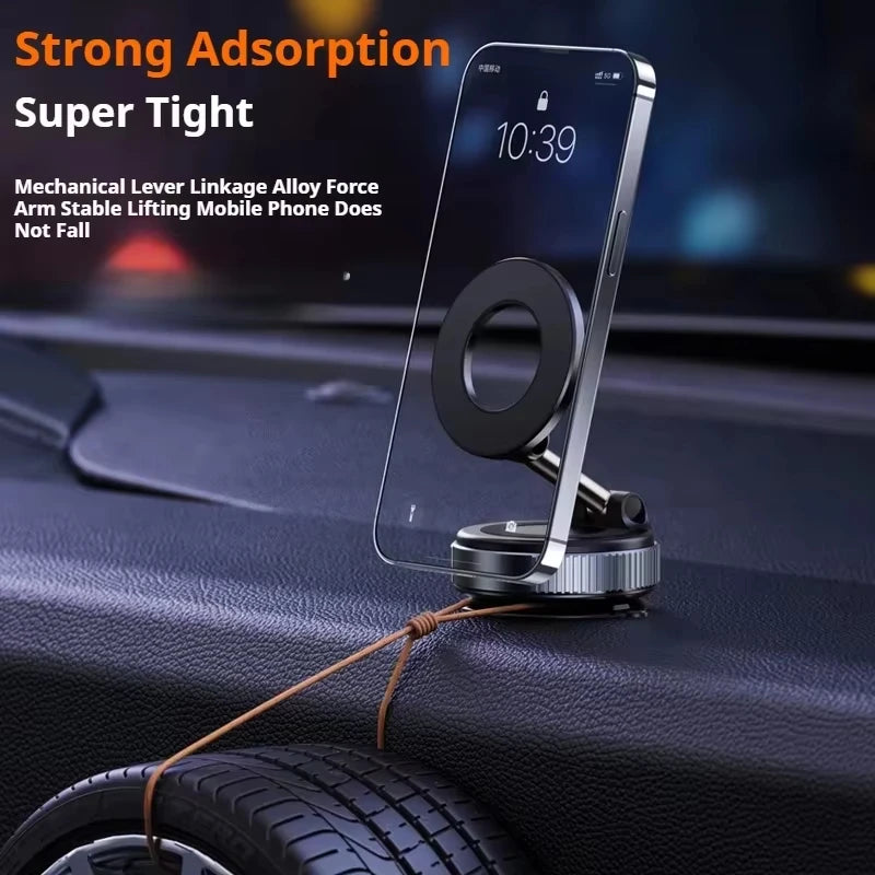 Magsafe Car Phone Holder Suction Cup Vacuum Magnetic Phone Stand 360° rotatable and Foldable Suction Phone Holder